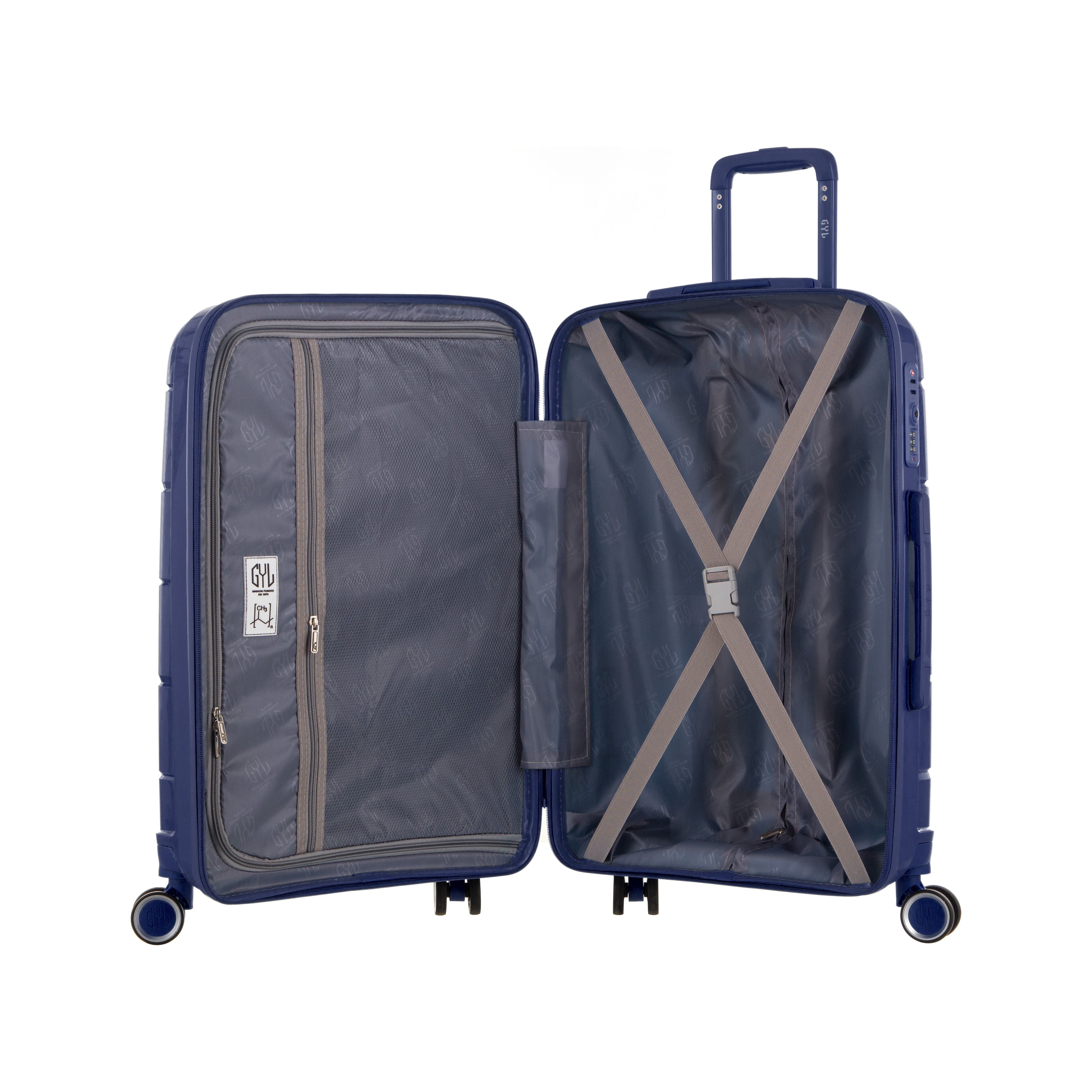 SET DE 3 VALISES RIGIDES BLUE CH3 (TAILLES S, M, L)