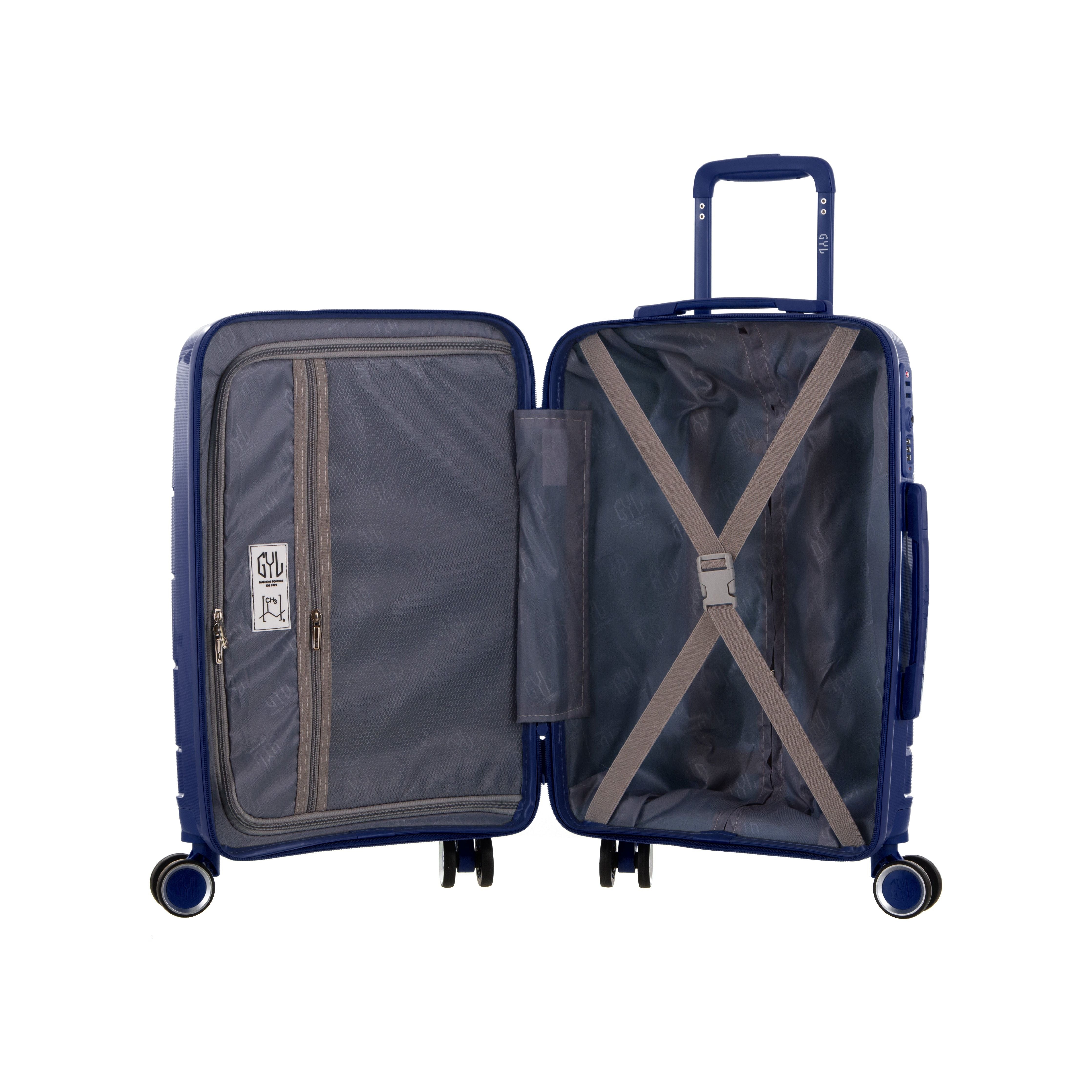 SET DE 3 VALISES RIGIDES BLUE CH3 (TAILLES S, M, L)