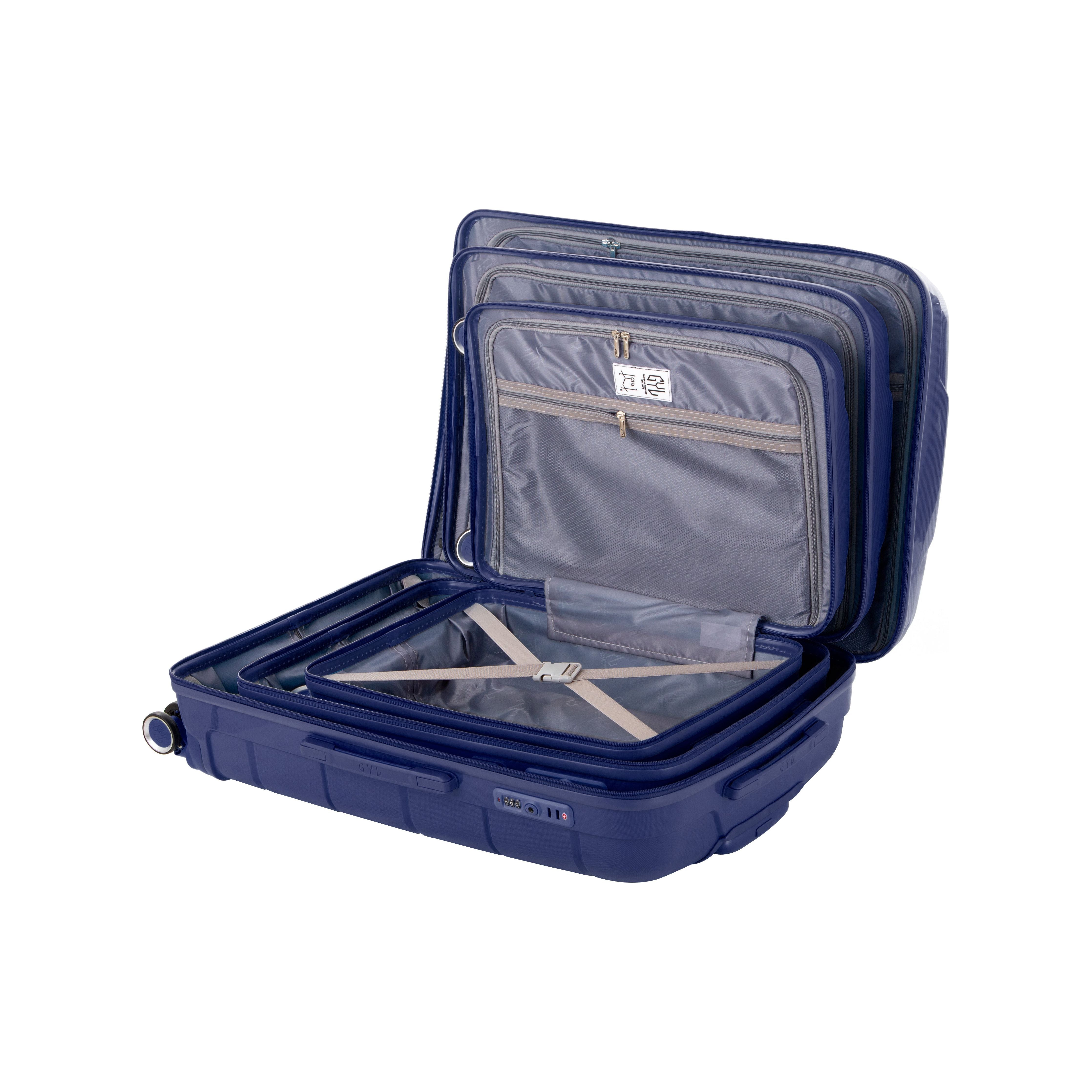 SET DE 3 VALISES RIGIDES BLUE CH3 (TAILLES S, M, L)