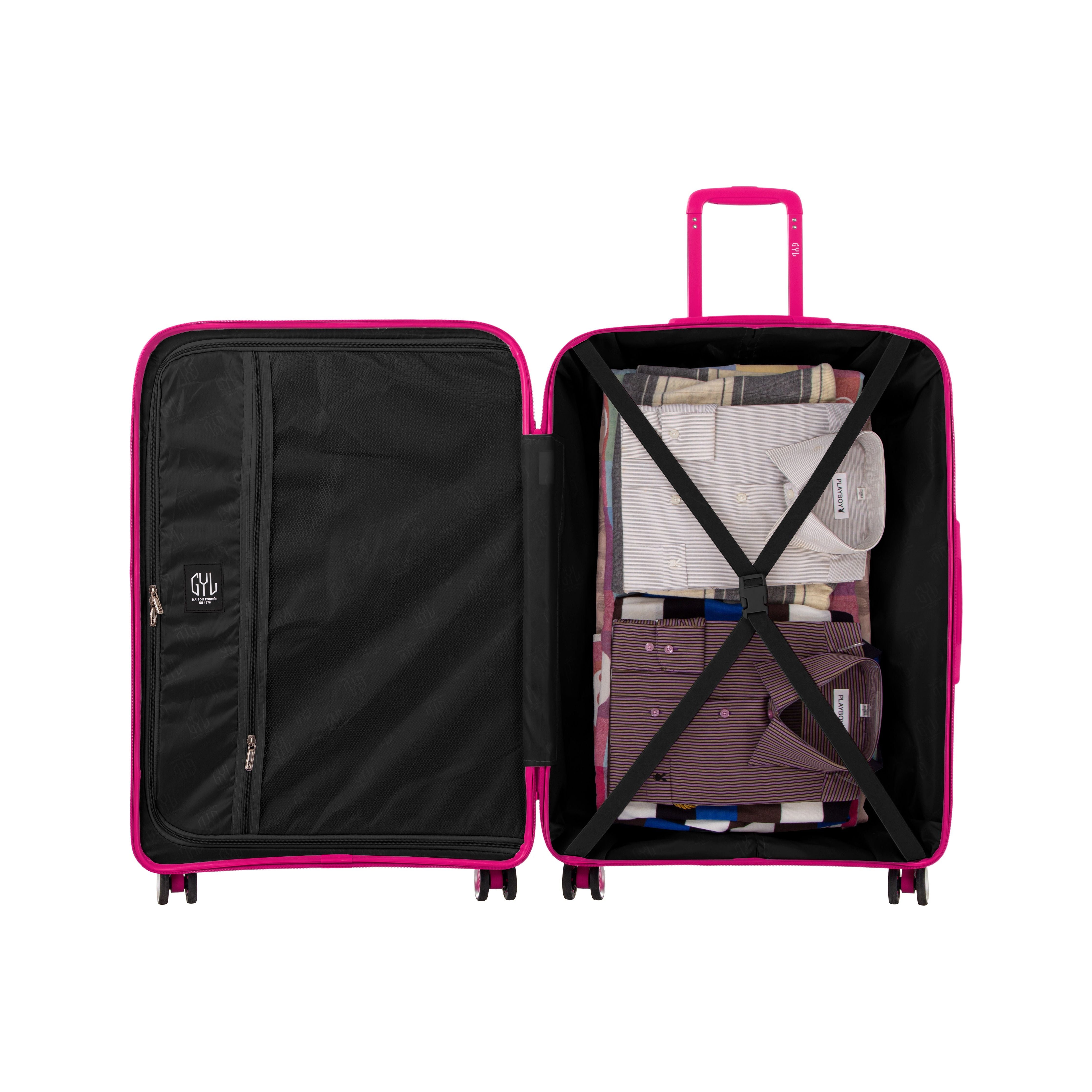 VALISE RIGIDE FUSHIA CH3 GRANDE (TAILLE L)