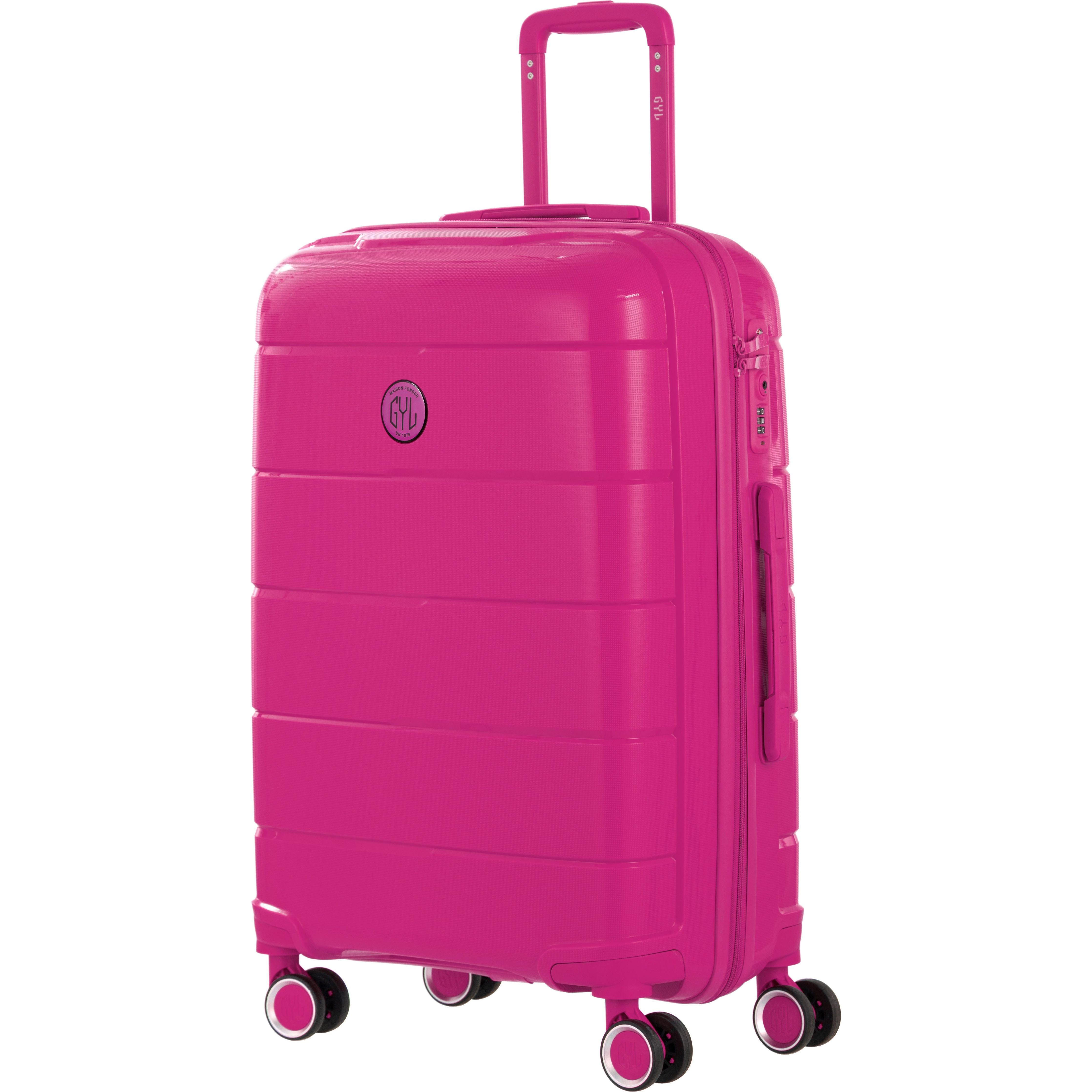 VALISE RIGIDE FUSHIA CH3 MOYENNE (TAILLE M)