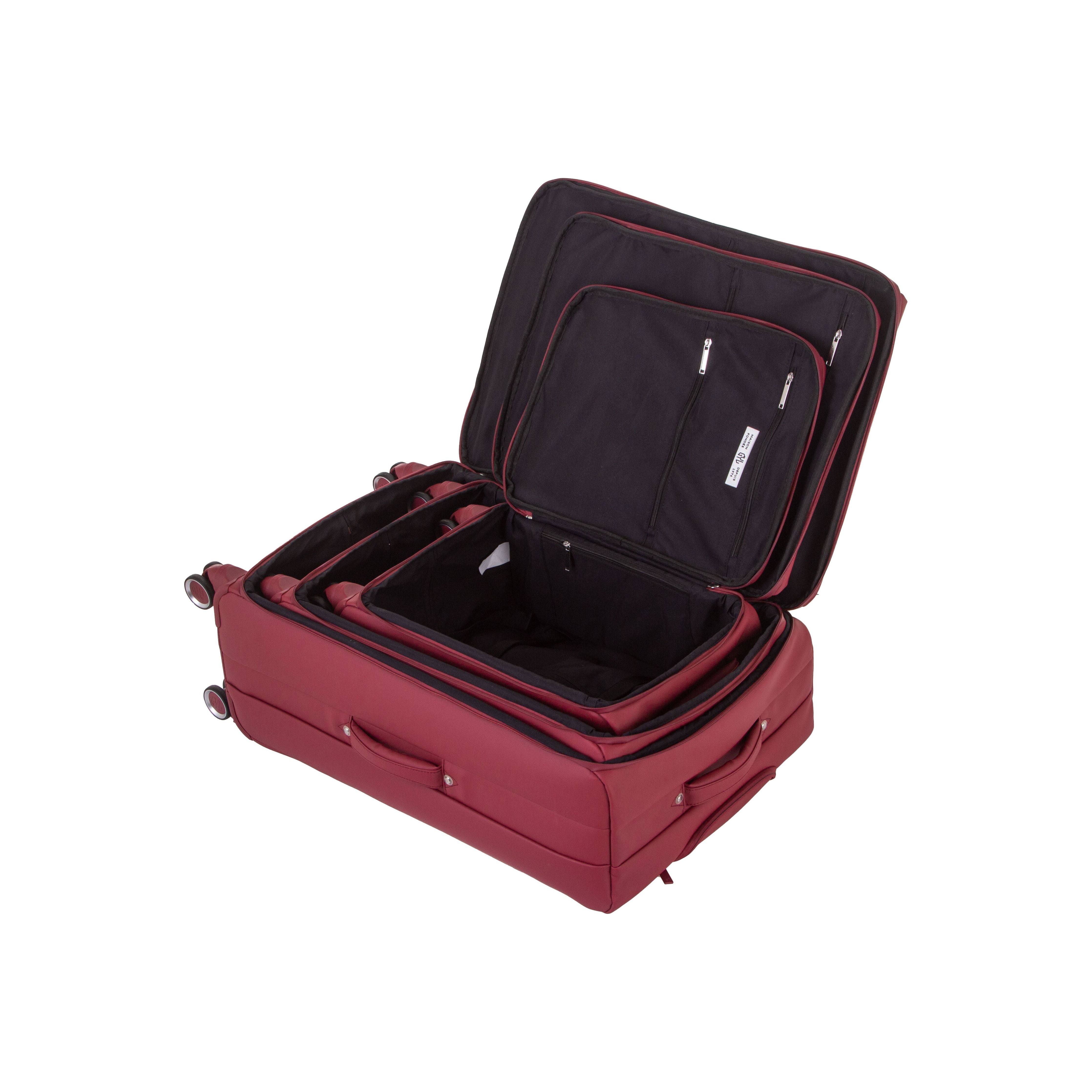 SET DE 3 VALISES SOUPLES DARK RED NAP (TAILLES S, M, L)