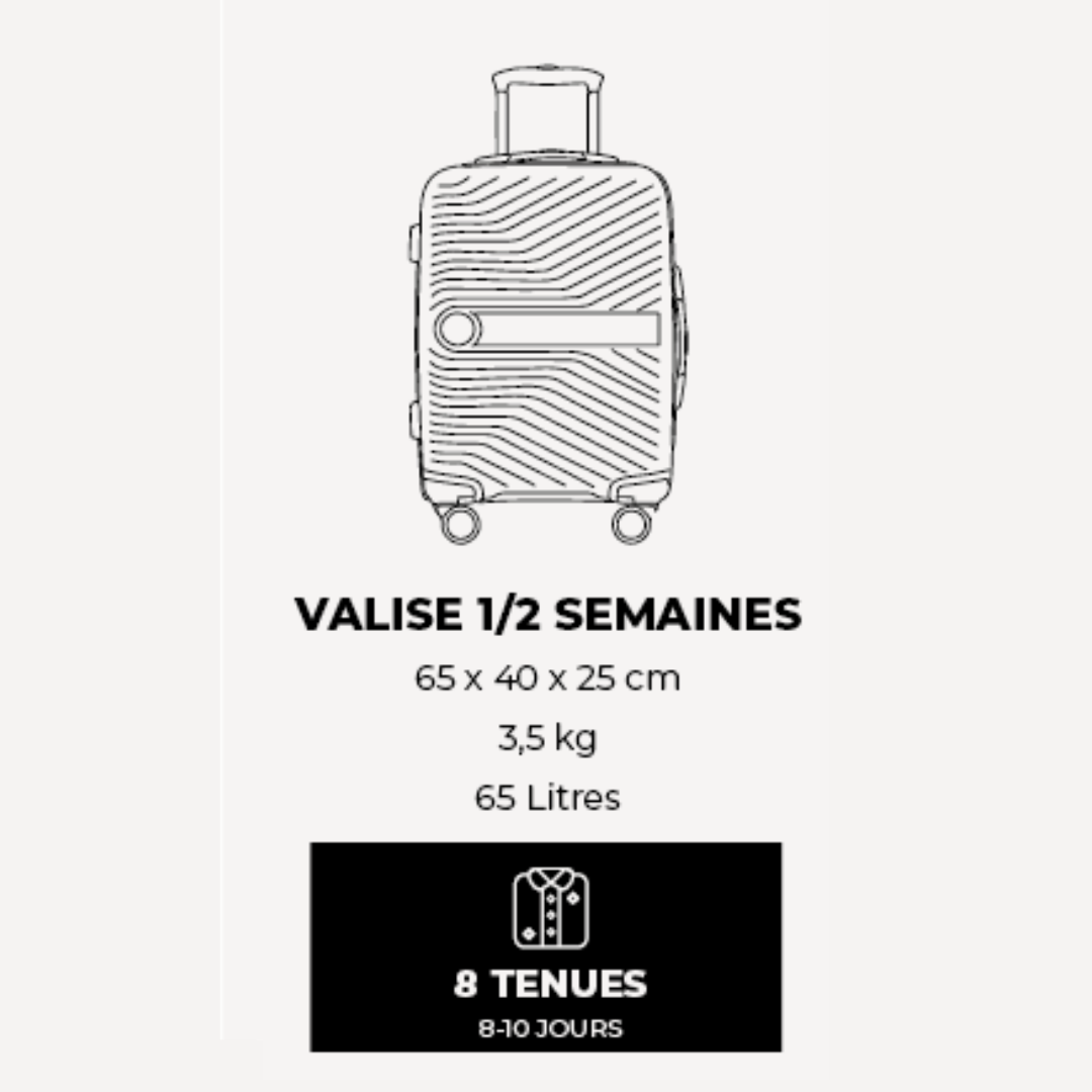 SET DE 3 VALISES RIGIDES Ivory CH3 (TAILLES S, M, L)