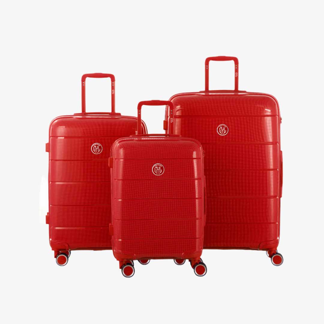 SET DE 3 VALISES RIGIDES CH3 (TAILLES S,M,L) Red