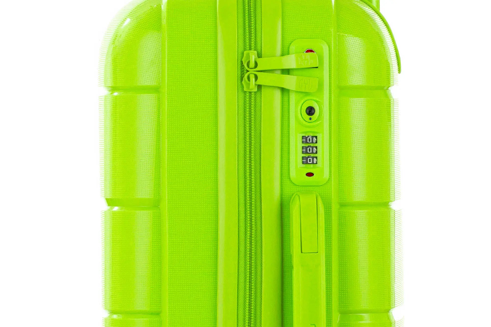Cadenas TSA intégré sur valise GYL Citadine verte avec fermeture zippée sécurisée