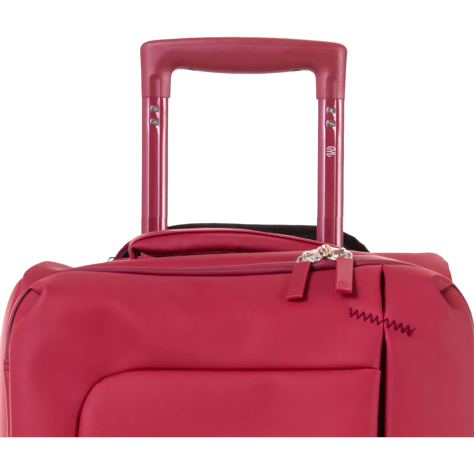 Valise souple Évasion coloris rouge foncé détail poignée télescopique en aluminium