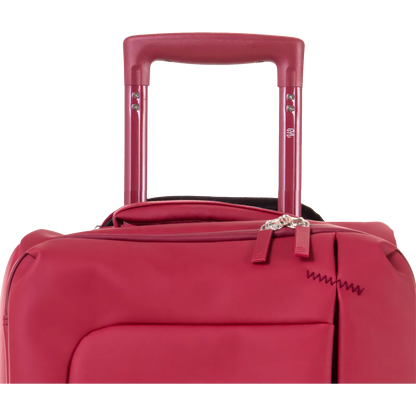 Valise souple Évasion coloris rouge foncé détail poignée télescopique en aluminium