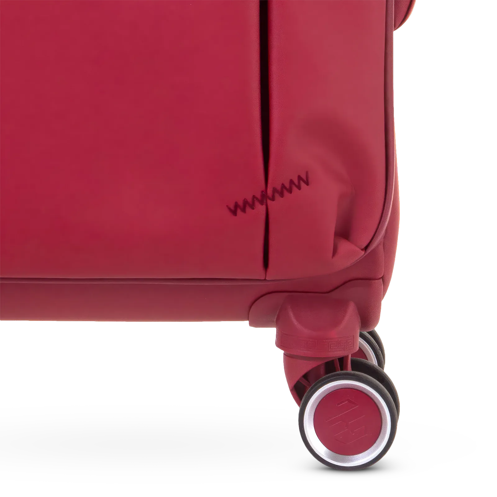 Valise souple Évasion coloris rouge foncé détail roulette double pivotante silencieuse