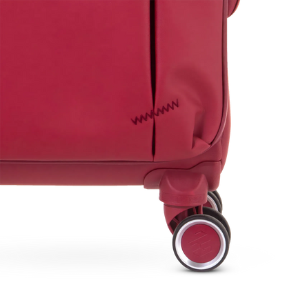Valise souple Évasion coloris rouge foncé détail roulette double pivotante silencieuse