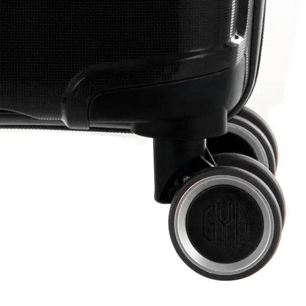 Roues doubles pivotantes d’une valise GYL, silencieuses et renforcées pour voyager facilement