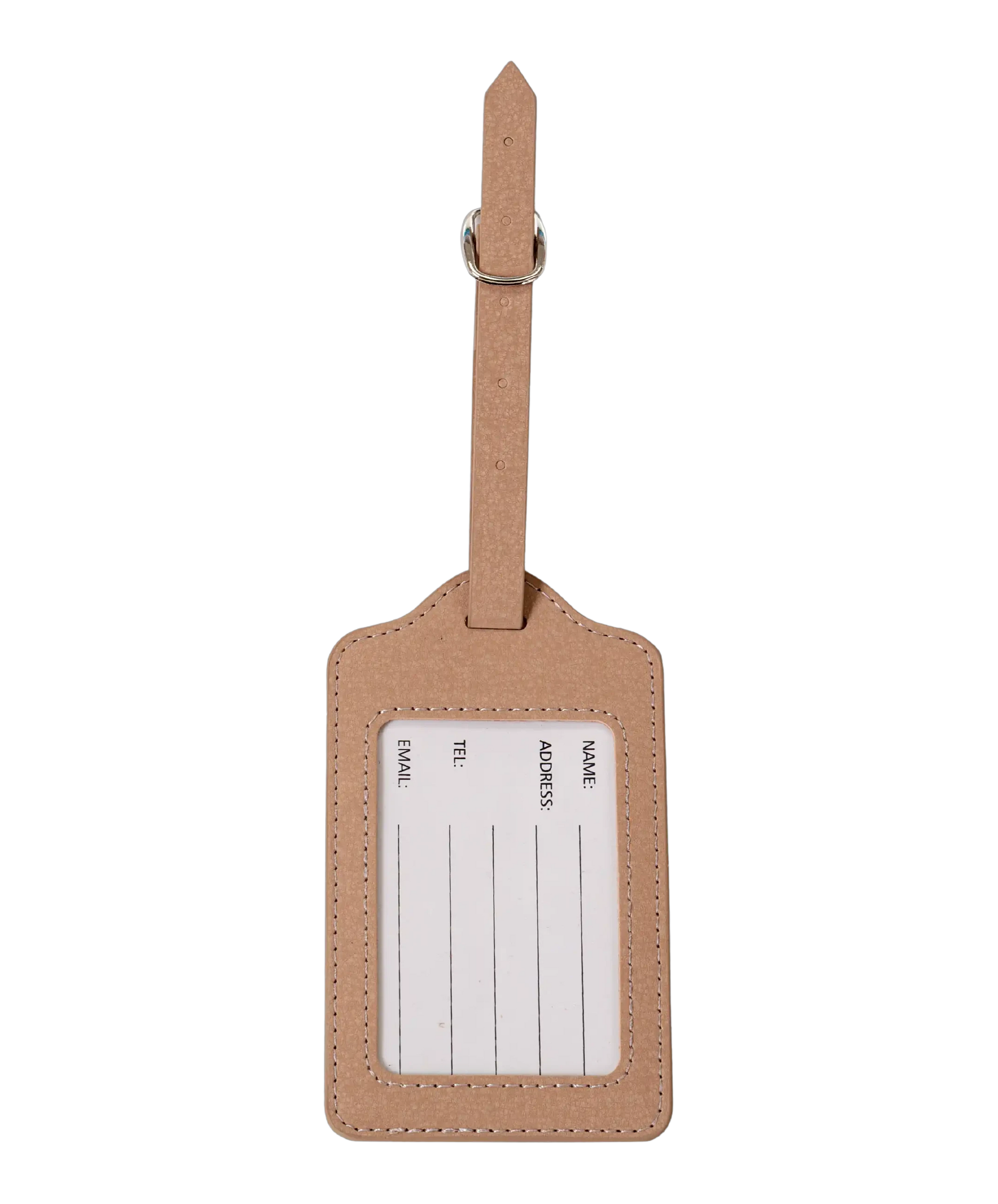 Etiquette a bagages GYL champagne vue dos avec carte identification fond transparent