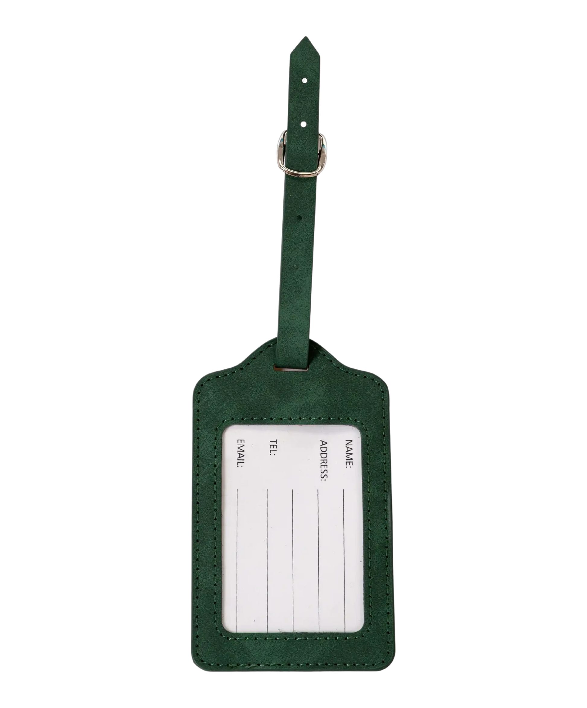 Etiquette a bagages GYL sapin vue dos avec carte identification fond transparent