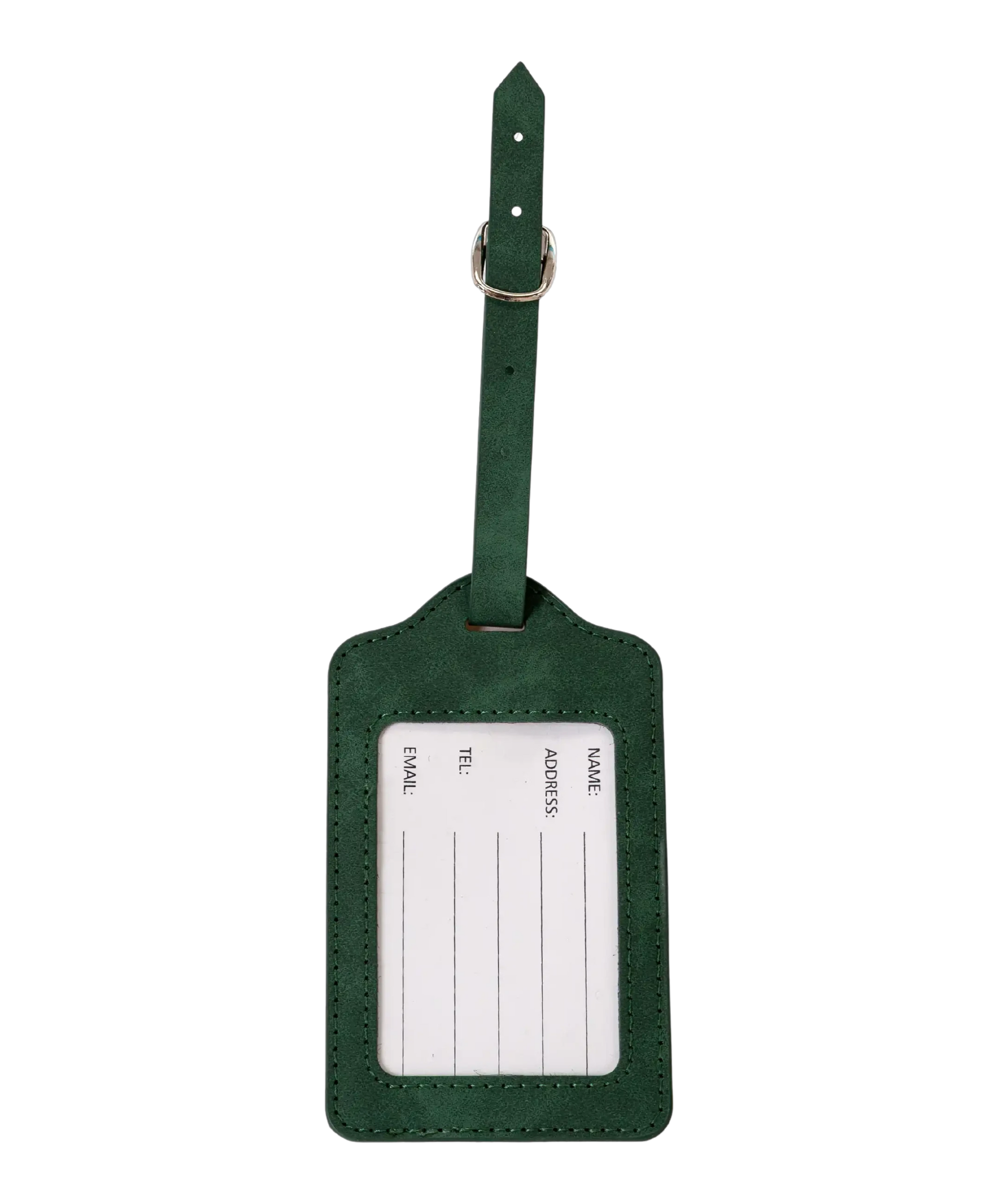 Etiquette a bagages GYL sapin vue dos avec carte identification fond transparent