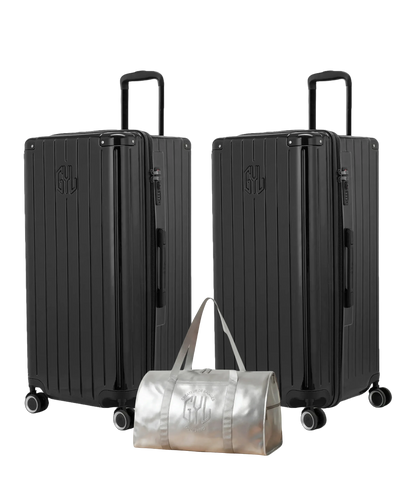 Pack 2 valises Trunk XL GYL coloris Noir et Noir avec sac week-end pliant Argent offert