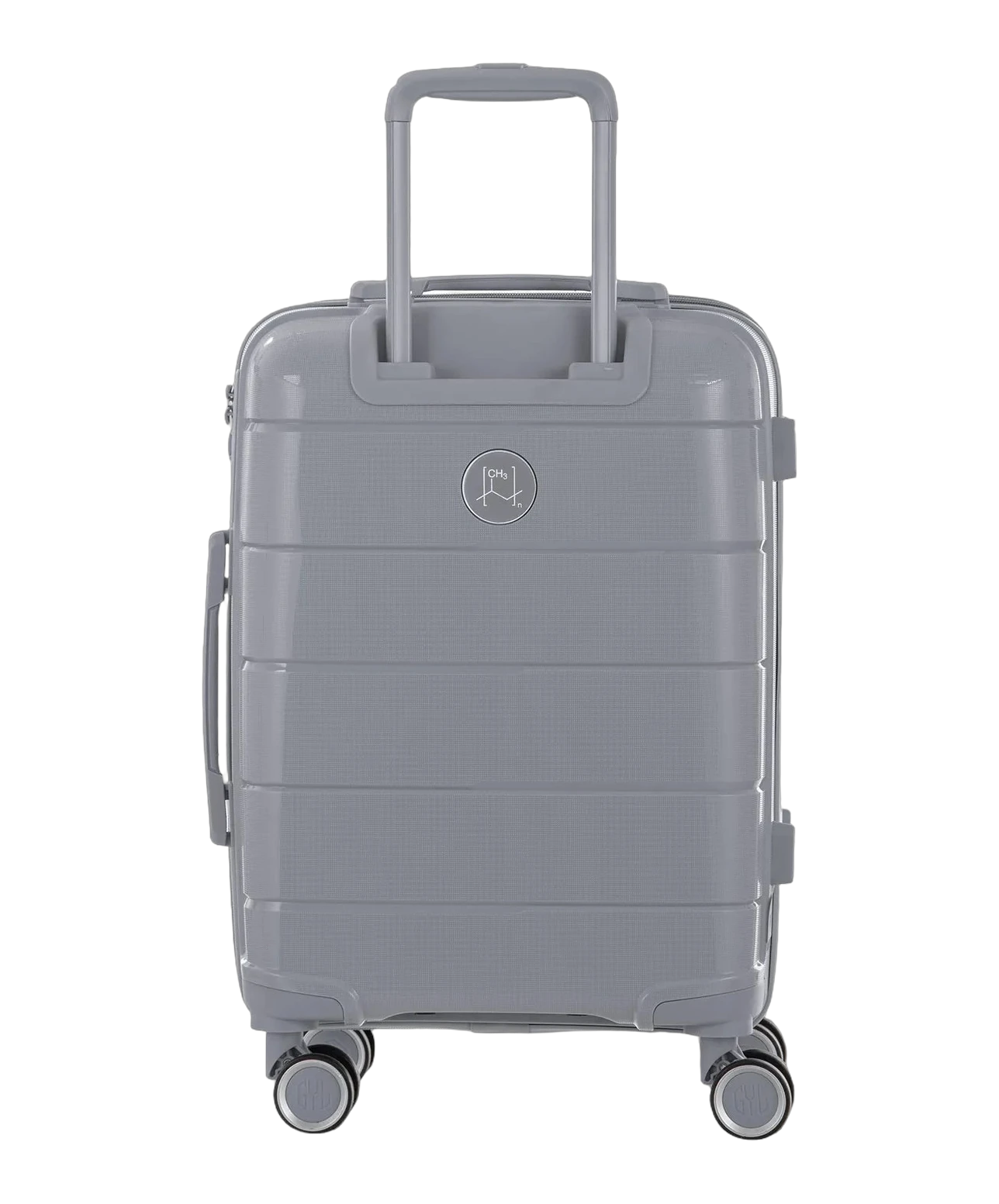 Valise cabine Citadine GYL argent vue de dos avec trolley deploye