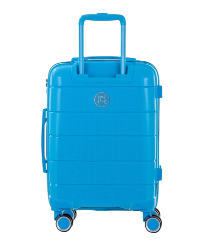 Valise cabine Citadine GYL bleu clair vue de dos avec trolley deploye