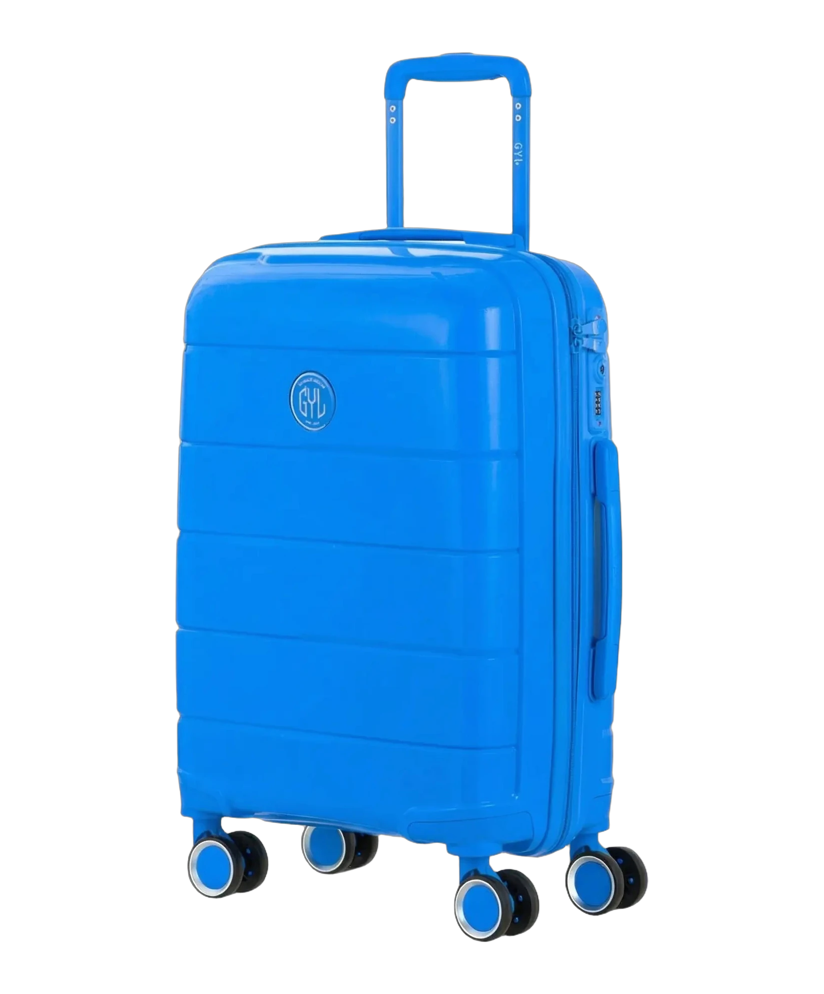 Valise cabine Citadine GYL bleu vue trois quarts