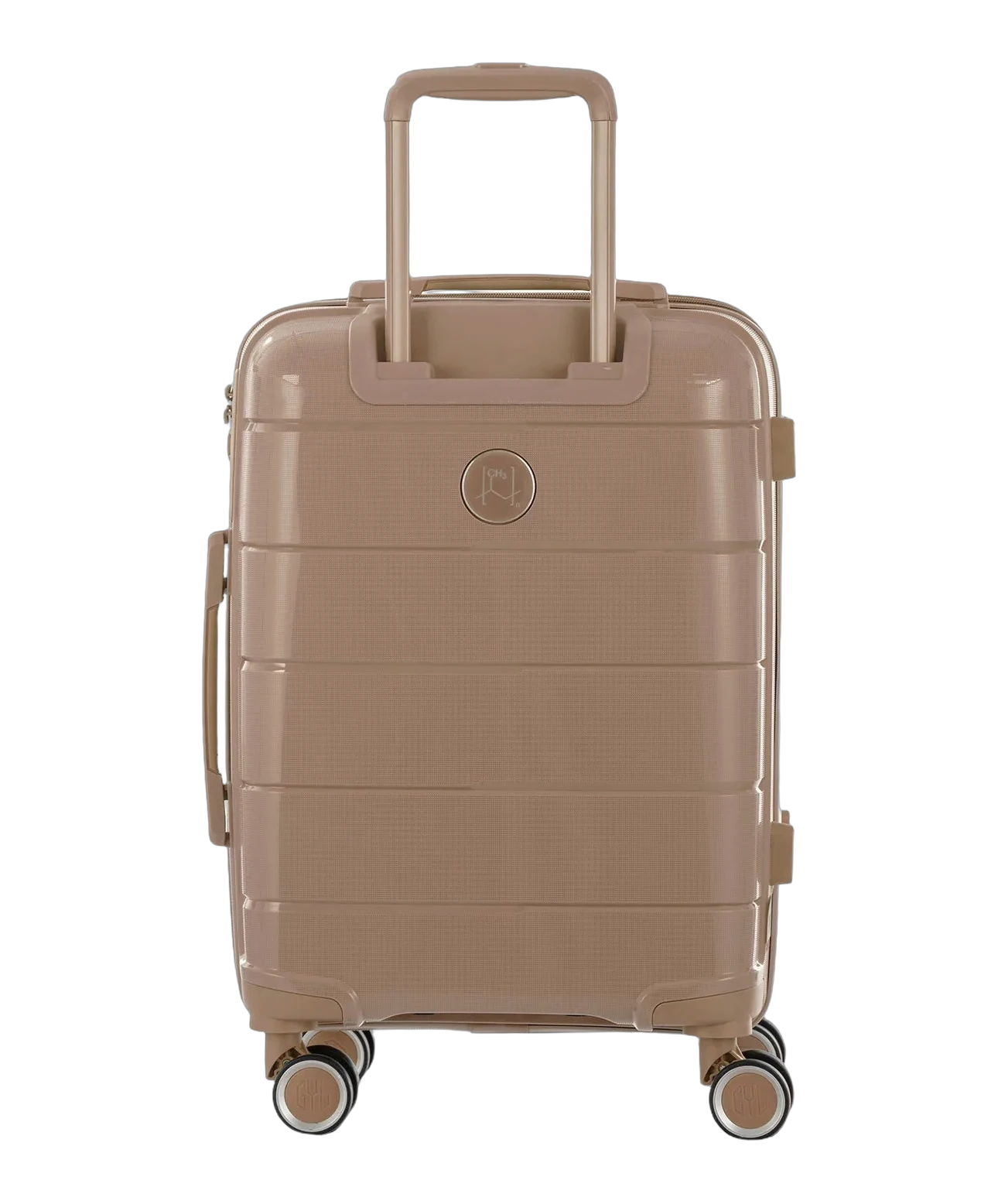 Valise cabine Citadine GYL champagne vue de dos avec trolley deploye