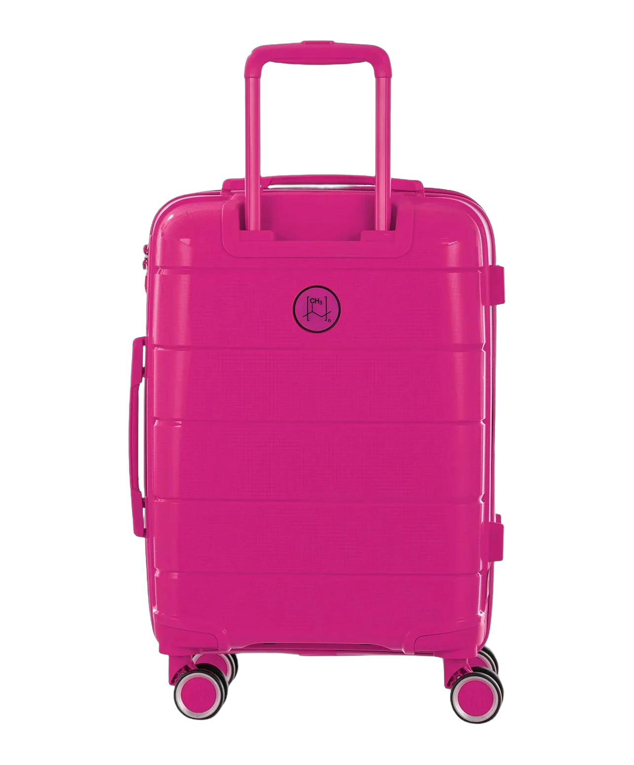 Valise cabine Citadine GYL fuchsia vue de dos avec trolley deploye