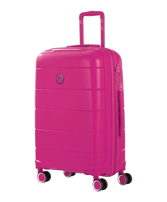 Valise cabine Citadine GYL fuchsia vue trois quarts