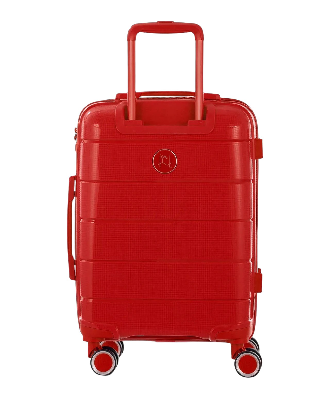 Valise cabine Citadine GYL rouge vue de dos avec trolley deploye