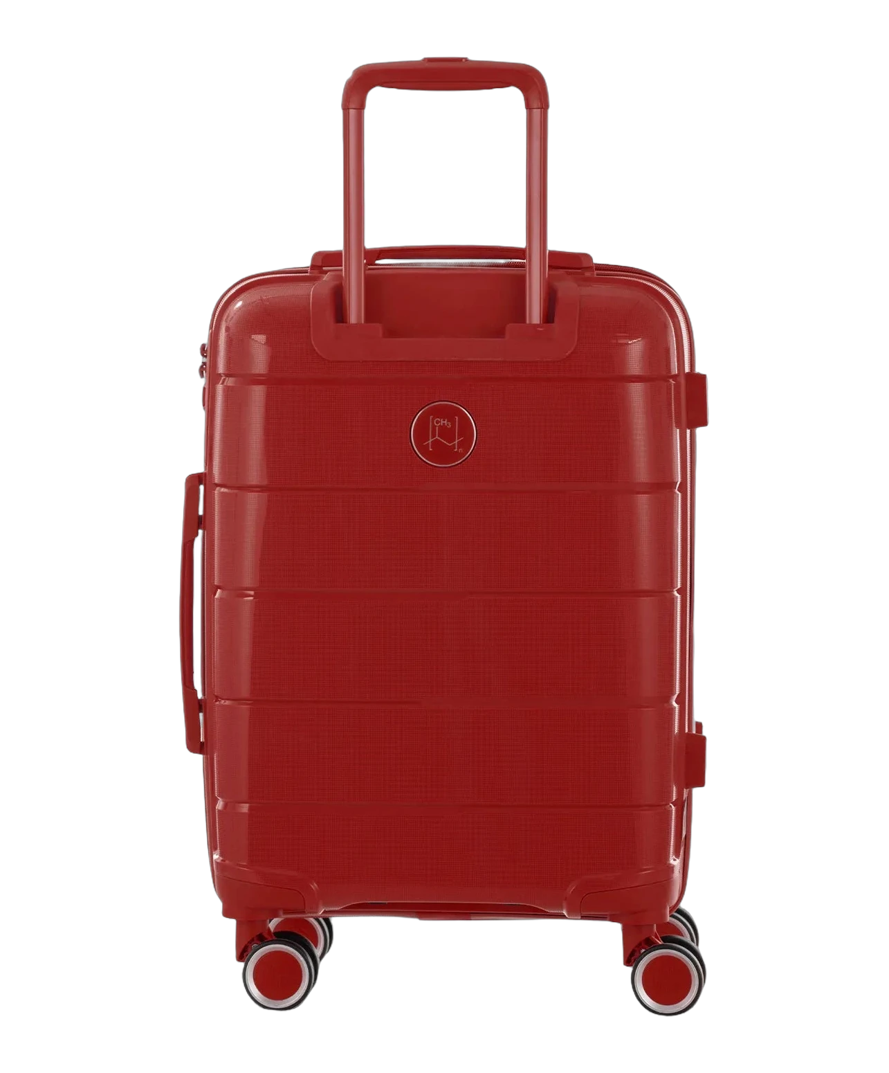Valise cabine Citadine GYL rouge fonce vue de dos avec trolley deploye