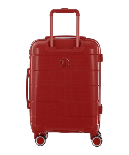 Valise cabine Citadine GYL rouge fonce vue de dos avec trolley deploye