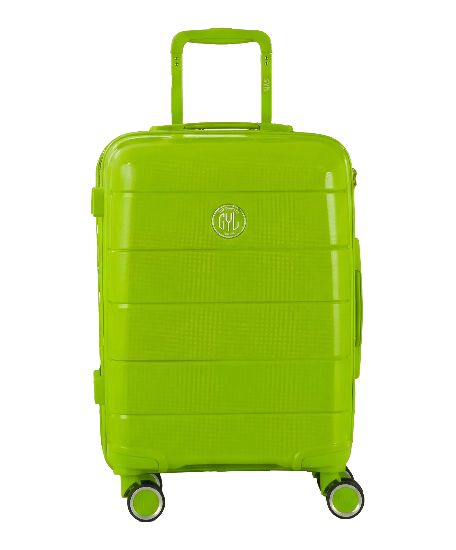 Valise cabine Citadine GYL vert pomme vue de face avec logo