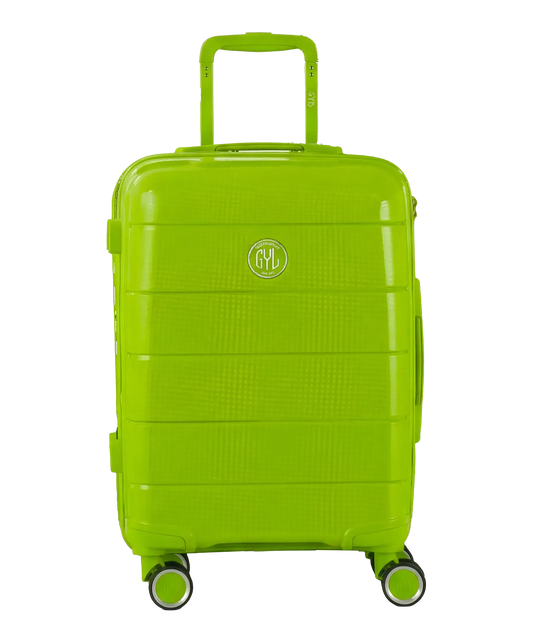 Valise cabine Citadine GYL vert pomme vue de face avec logo
