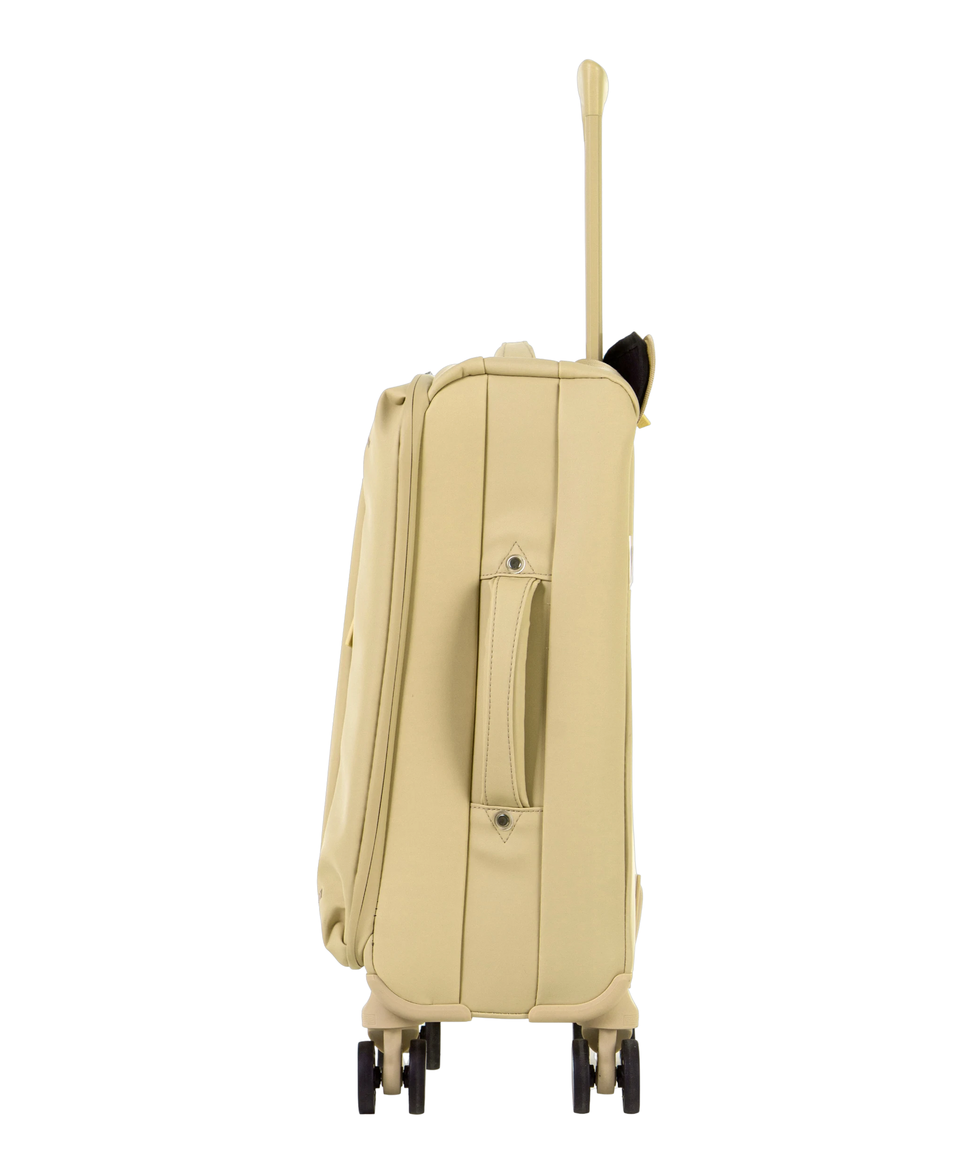 Valise Evasion GYL souple cabine 55 cm coloris champagne vue de profil avec poignee laterale