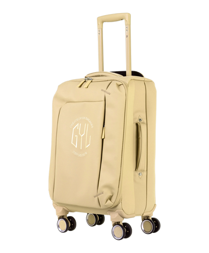 Valise Evasion GYL souple cabine 55 cm coloris champagne vue trois quarts avant