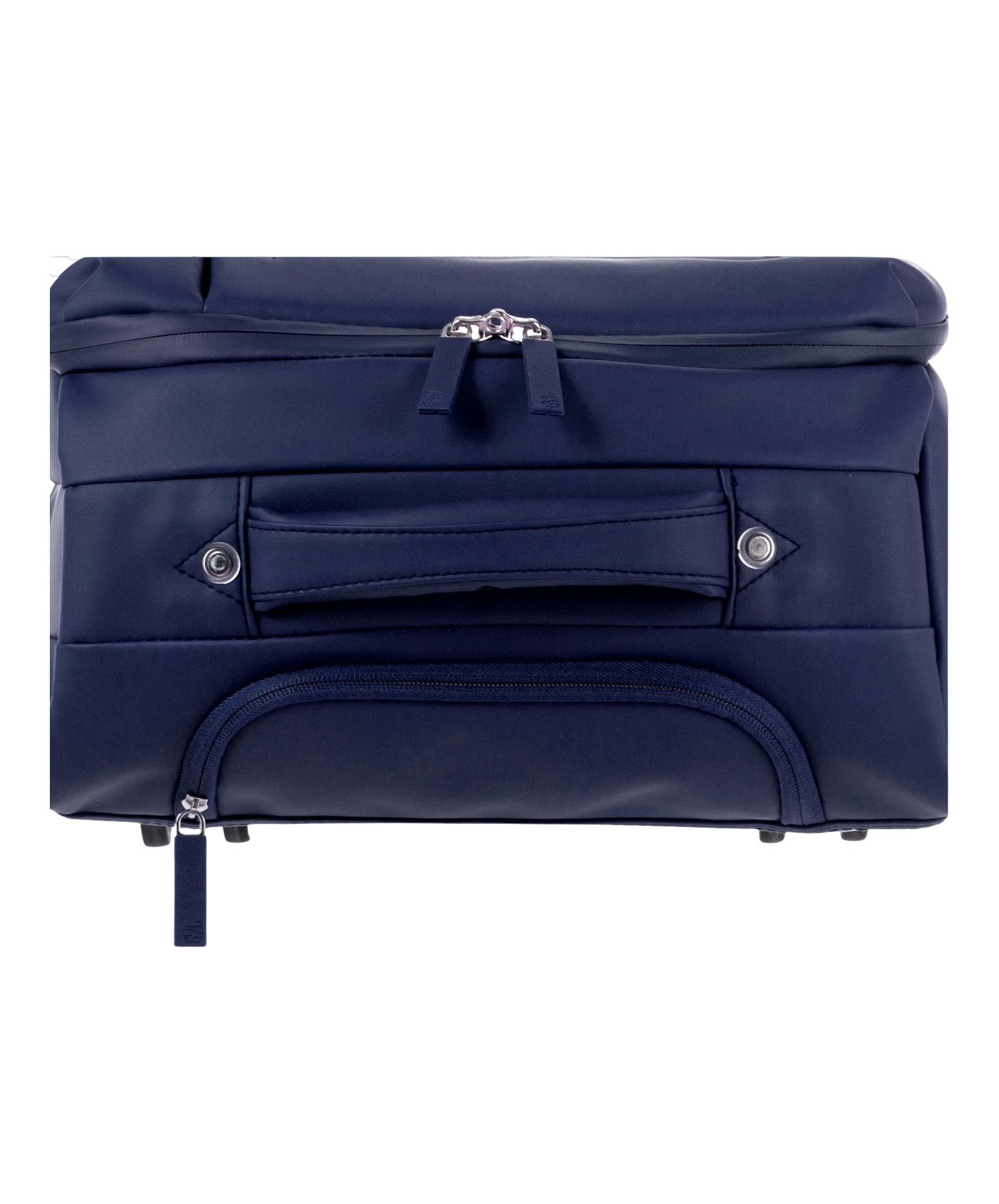 Valise Evasion GYL souple cabine 55 cm coloris marine detail vue du dessus avec poches et fermetures