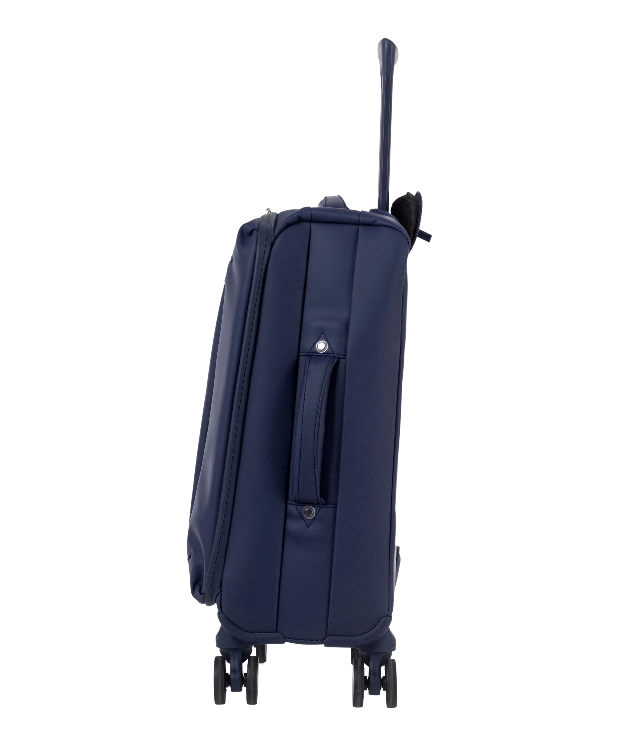 Valise Evasion GYL souple cabine 55 cm coloris marine vue de profil avec poignee laterale