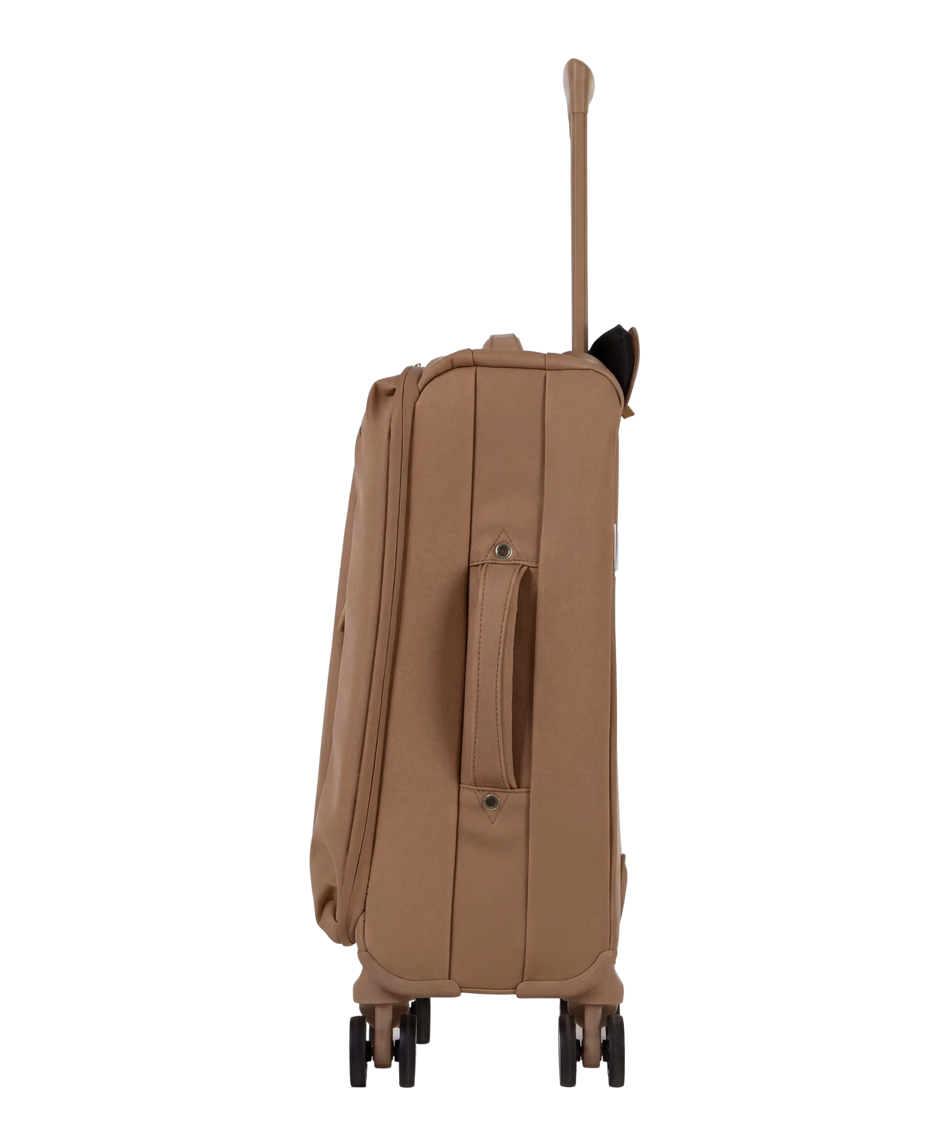 Valise Evasion GYL souple cabine 55 cm coloris moca vue de profil avec poignee laterale