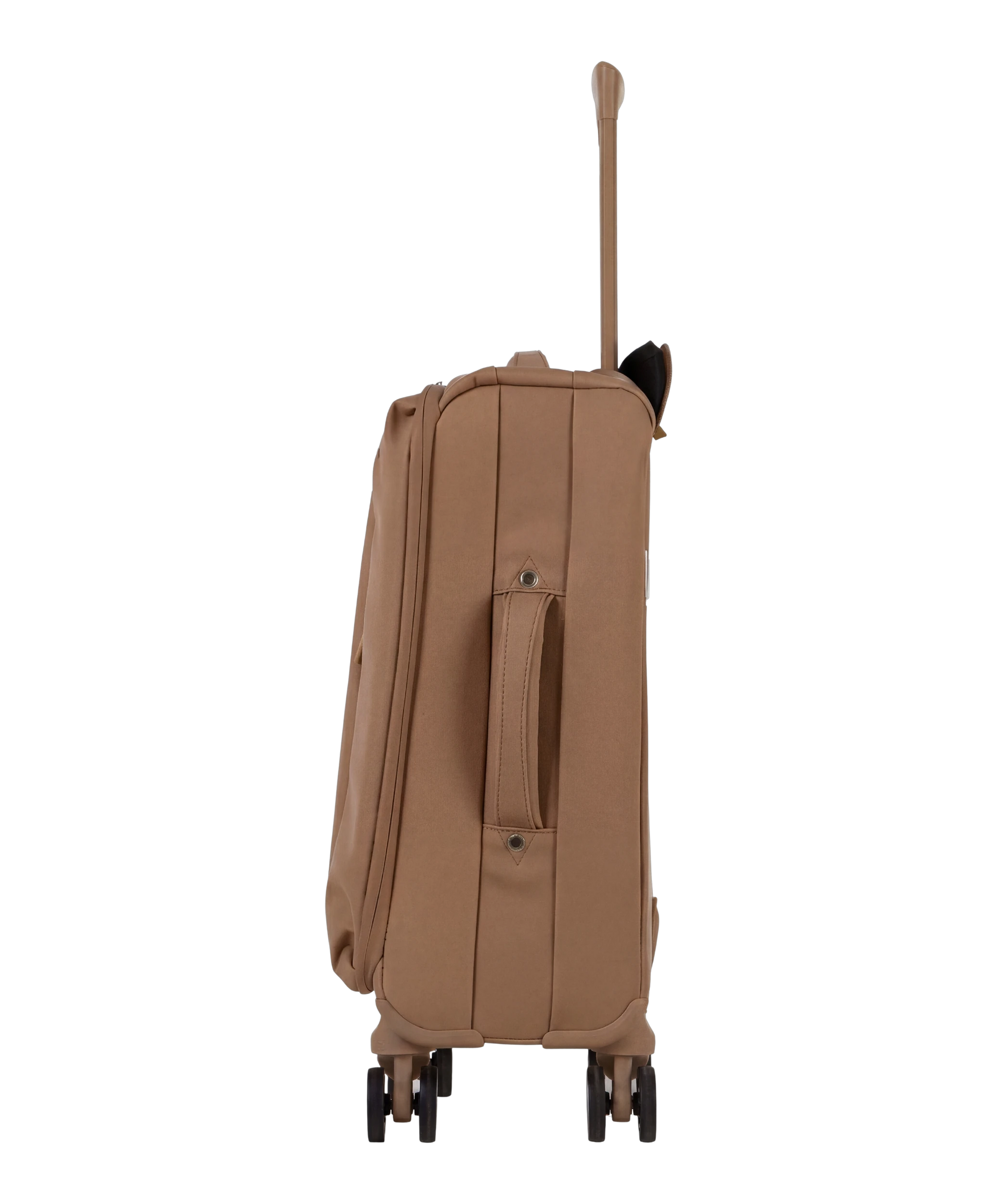 Valise Evasion GYL souple cabine 55 cm coloris moca vue de profil avec poignee laterale