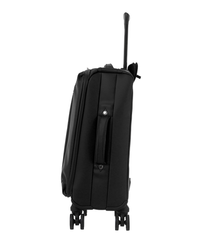 Valise Evasion GYL souple cabine 55 cm coloris noir vue de profil avec poignee laterale