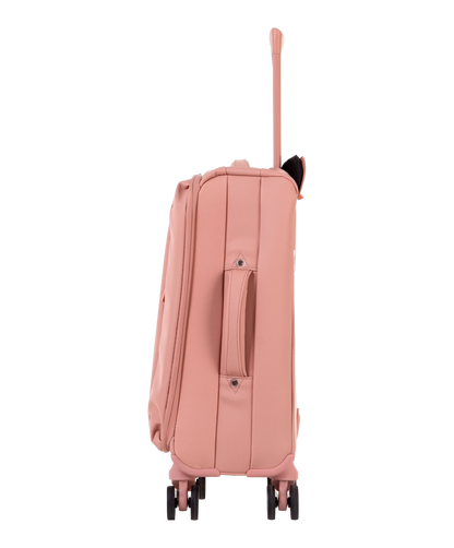 Valise Evasion GYL souple cabine 55 cm coloris rose-gold vue de profil avec poignee laterale