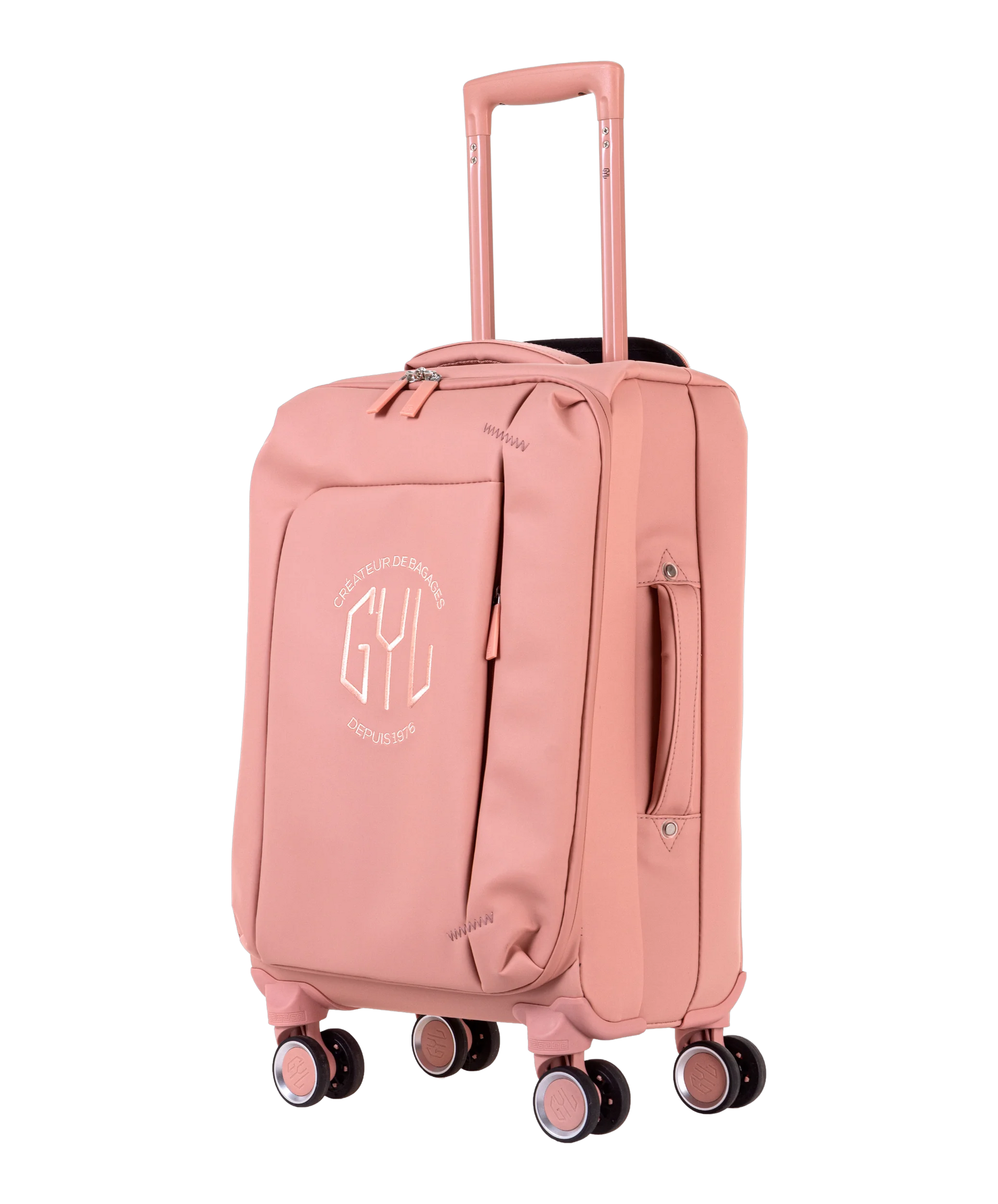 Valise Evasion GYL souple cabine 55 cm coloris rose-gold vue trois quarts avant