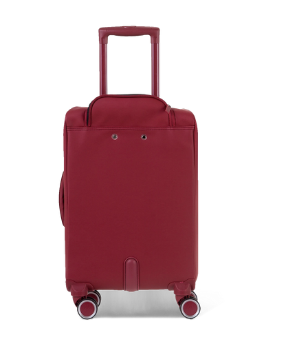 Valise souple Évasion en polyuréthane imperméable cabine 55 cm coloris rouge foncé vue de dos arrière