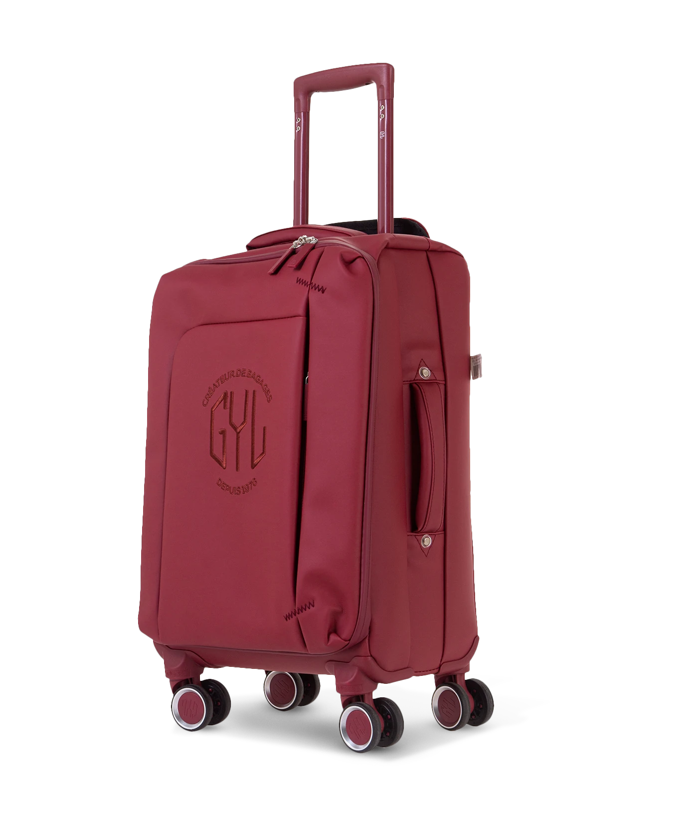 Valise souple Évasion en polyuréthane imperméable cabine 55 cm coloris rouge foncé vue trois quarts avant
