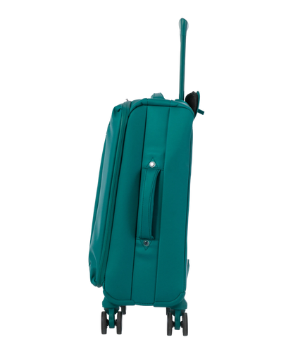 Valise Evasion GYL souple cabine 55 cm coloris sapin vue de profil avec poignee laterale