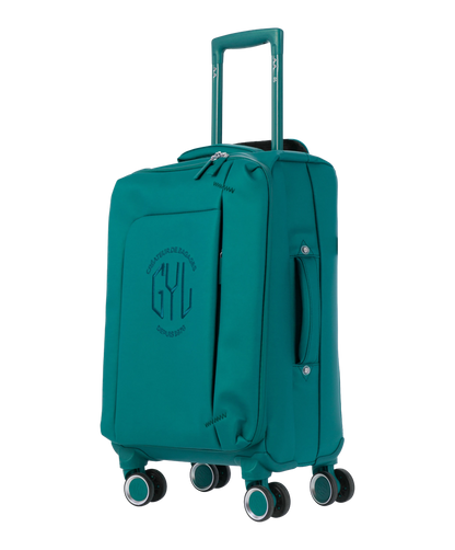 Valise Evasion GYL souple cabine 55 cm coloris sapin vue trois quarts avant