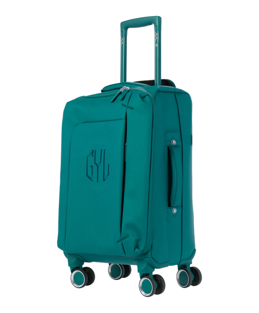 Valise Evasion GYL souple cabine 55 cm coloris sapin vue trois quarts avant