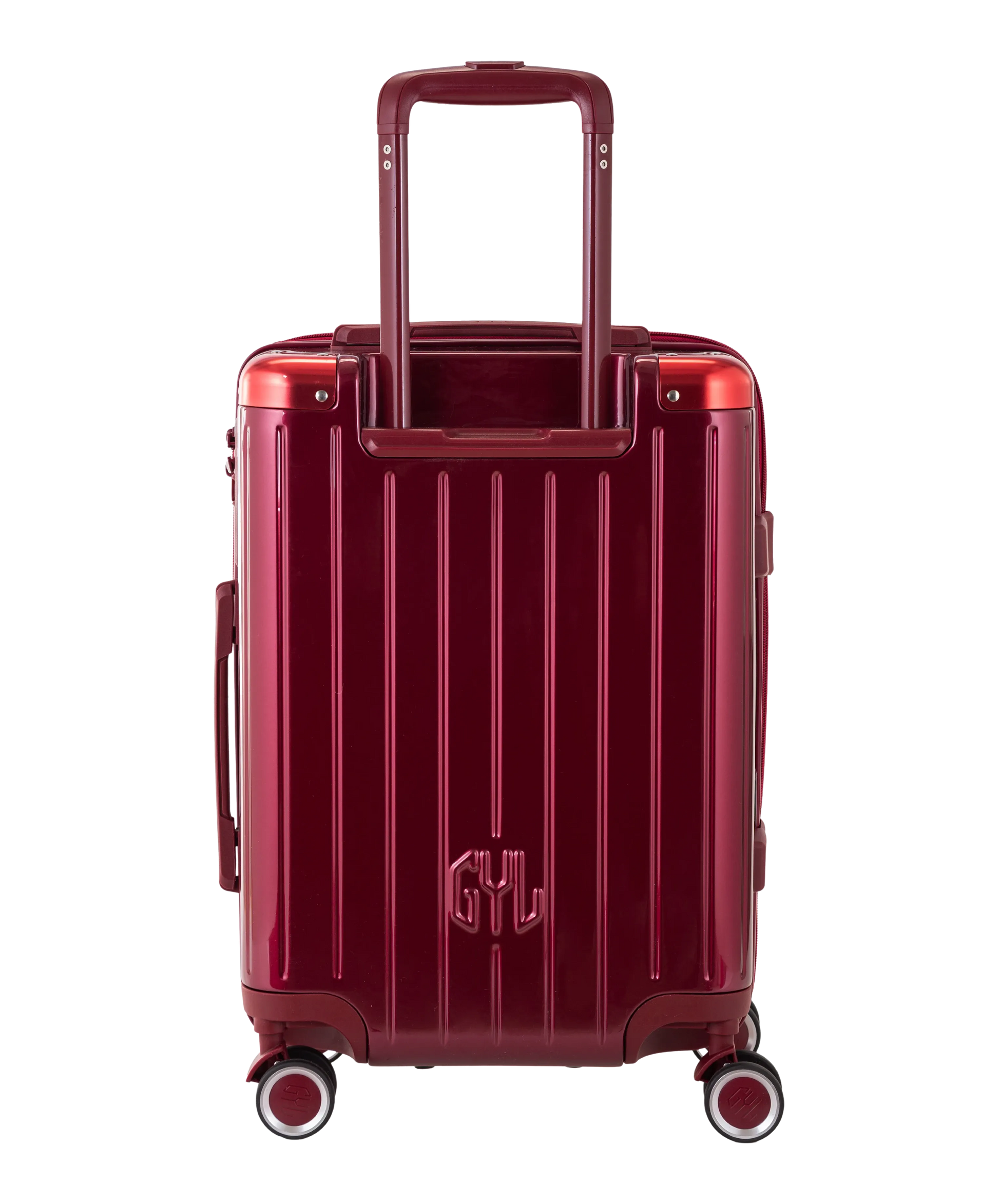 Valise Intemporelle en polycarbonate cabine 55 cm coloris dark red vue dos arrière