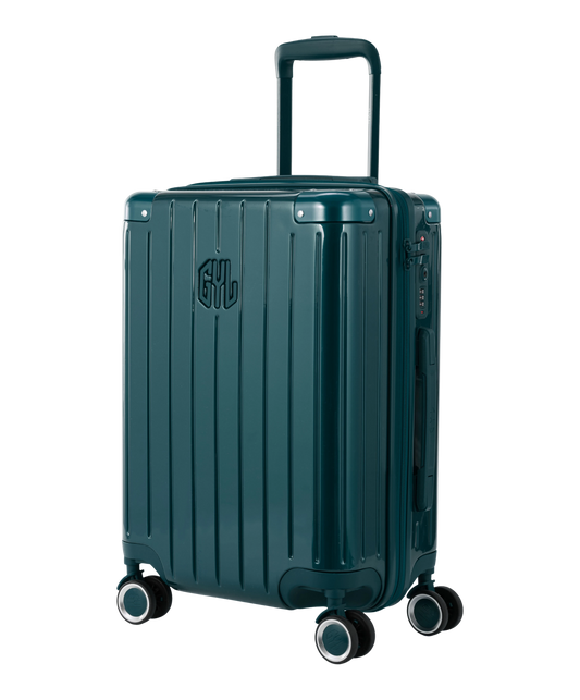 Valise Intemporelle en polycarbonate cabine 55 cm coloris vert sapin vue trois quarts