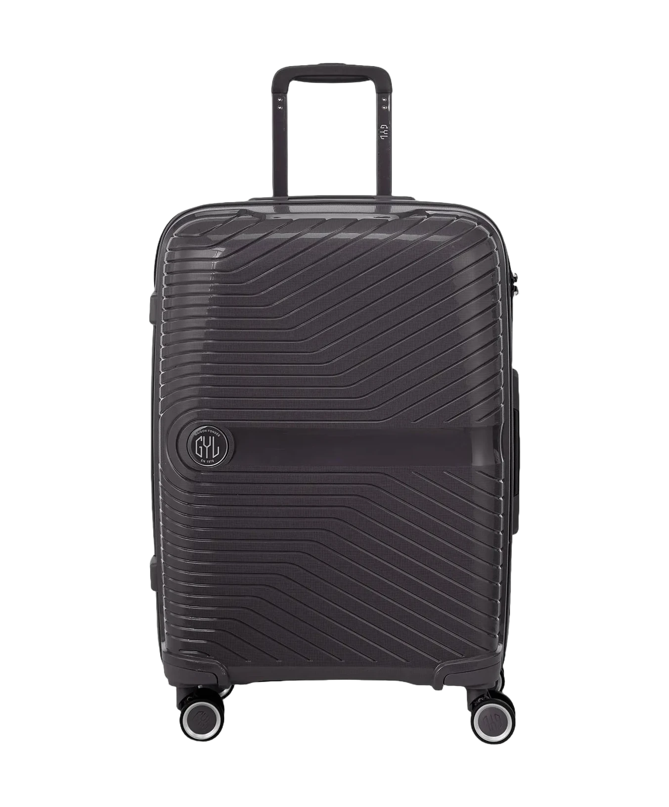 Valise cabine Signature GYL argent vue de face avec logo