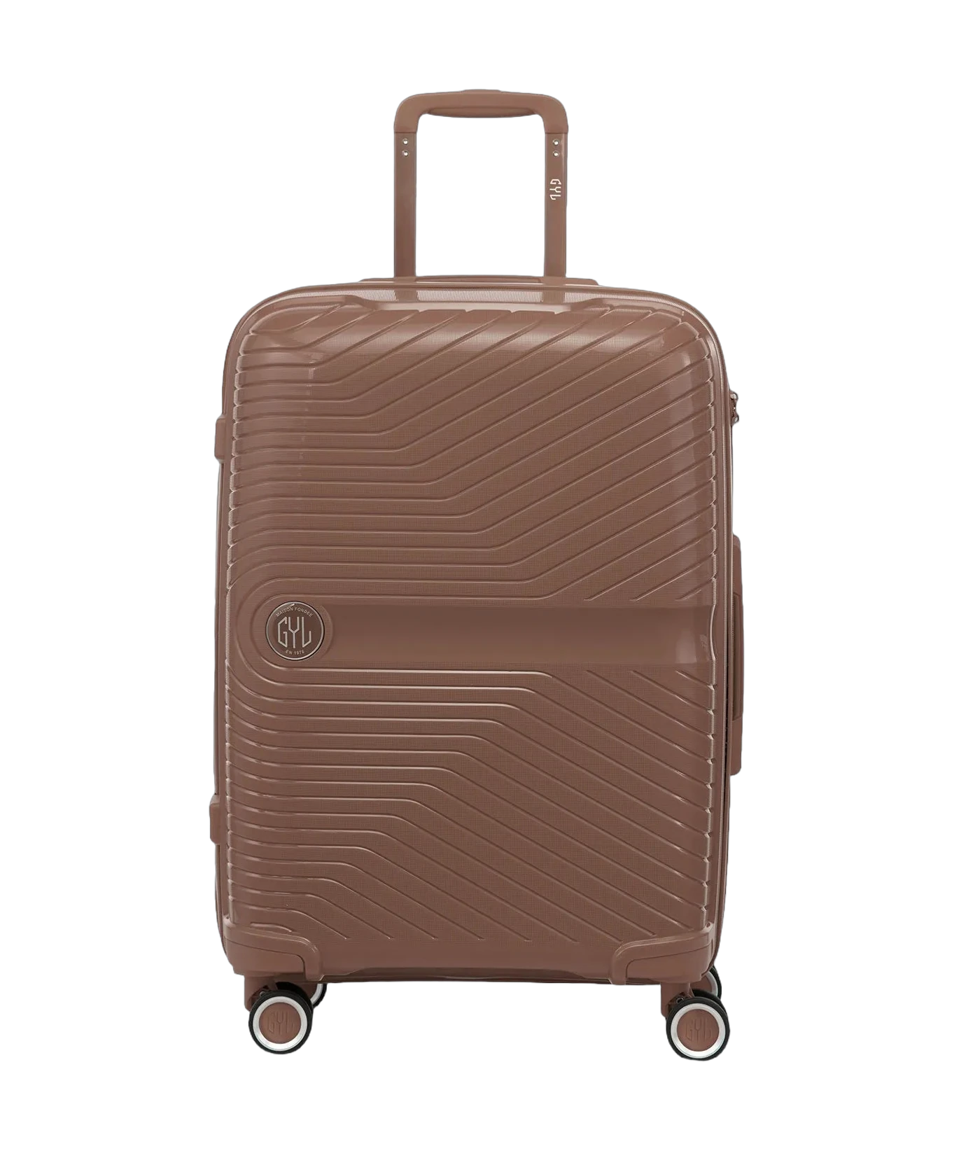 Valise cabine Signature GYL champagne vue de face avec logo