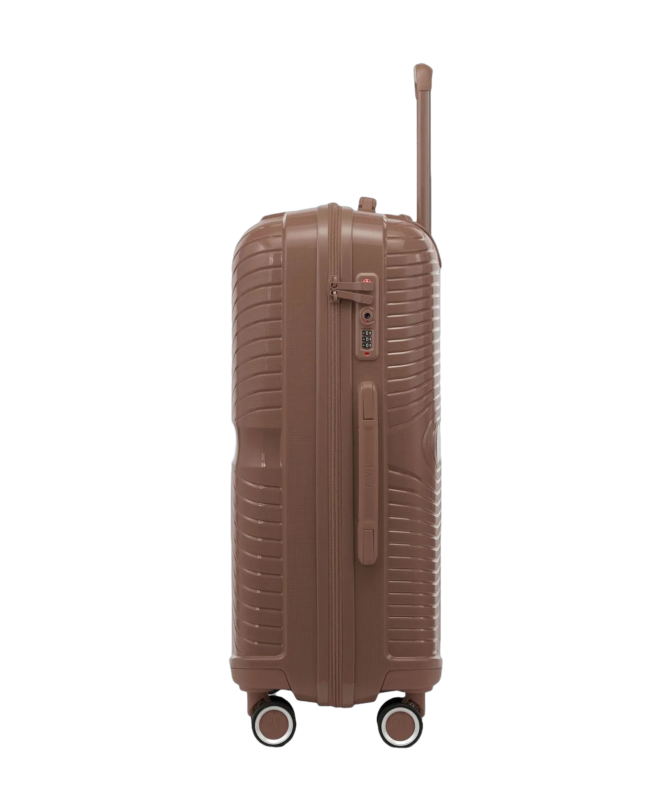 Valise cabine Signature GYL champagne profil avec serrure TSA
