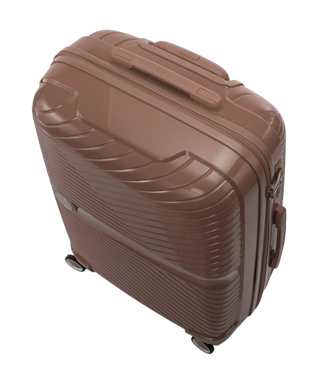 Valise cabine Signature GYL champagne vue de dessus avec poignee