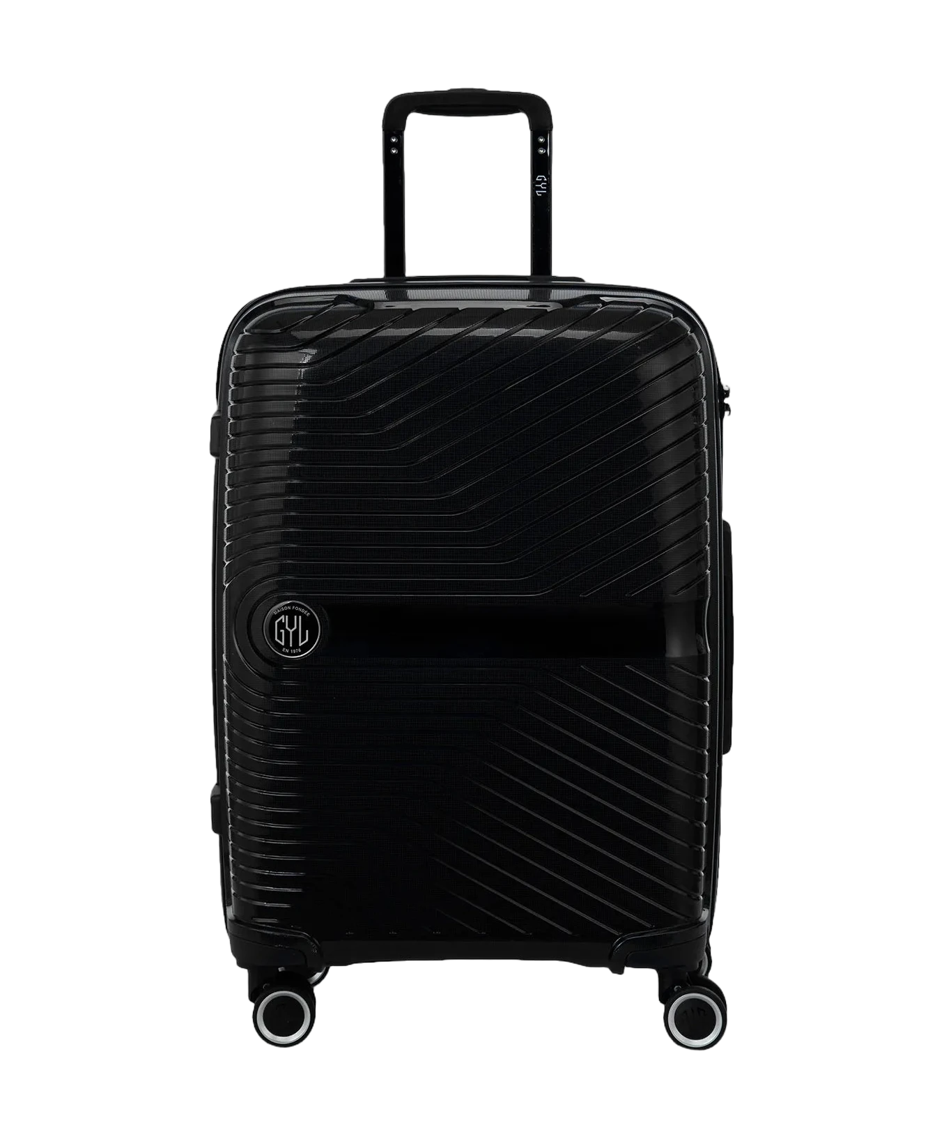 Valise cabine Signature GYL noir vue de face avec logo